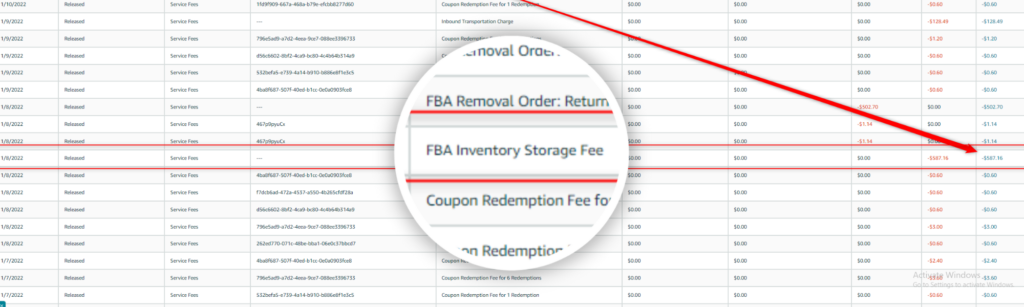Amazon FBA storage fees